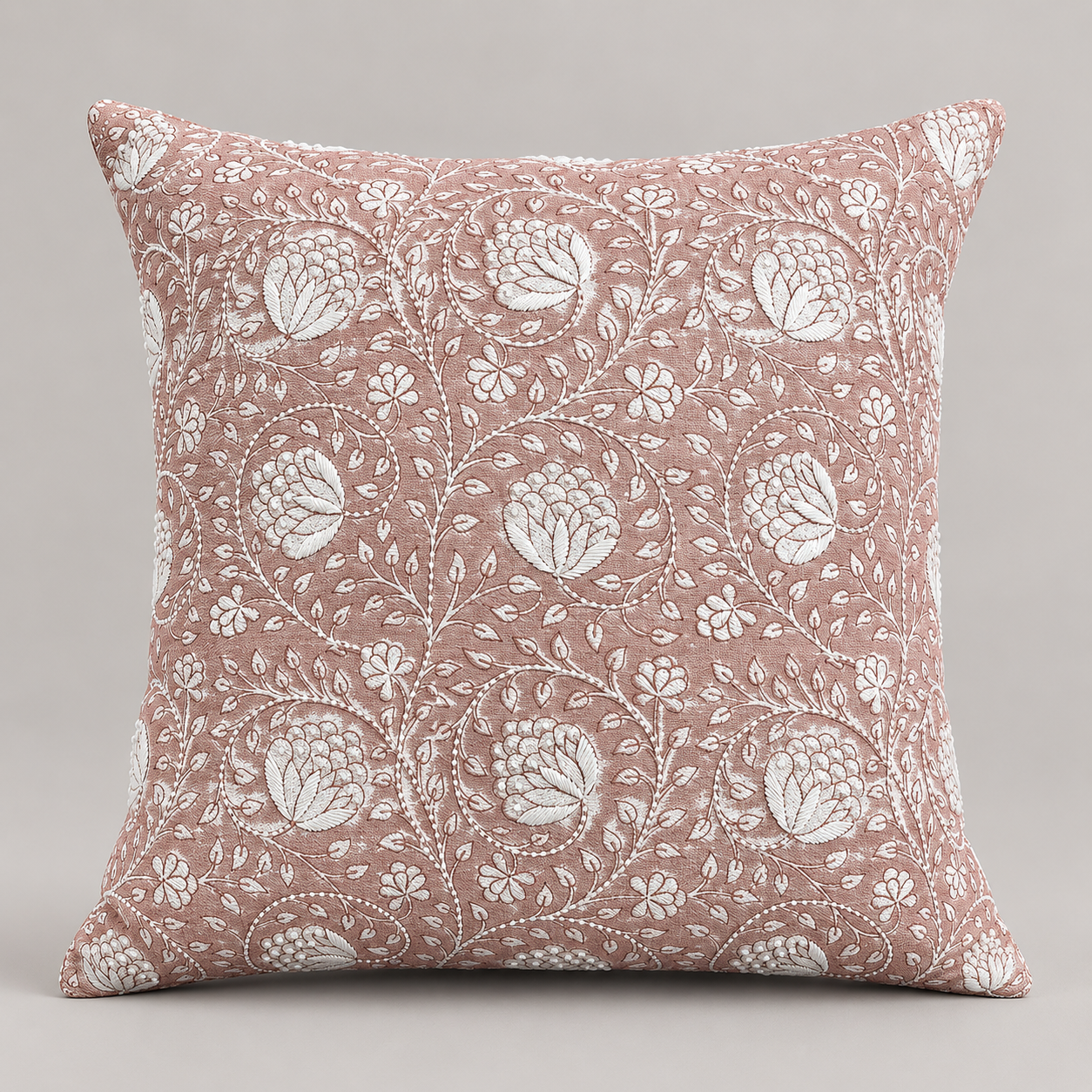 Blush Vine Paisley Cushion