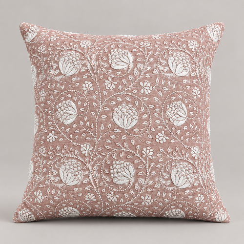 Blush Vine Paisley Cushion