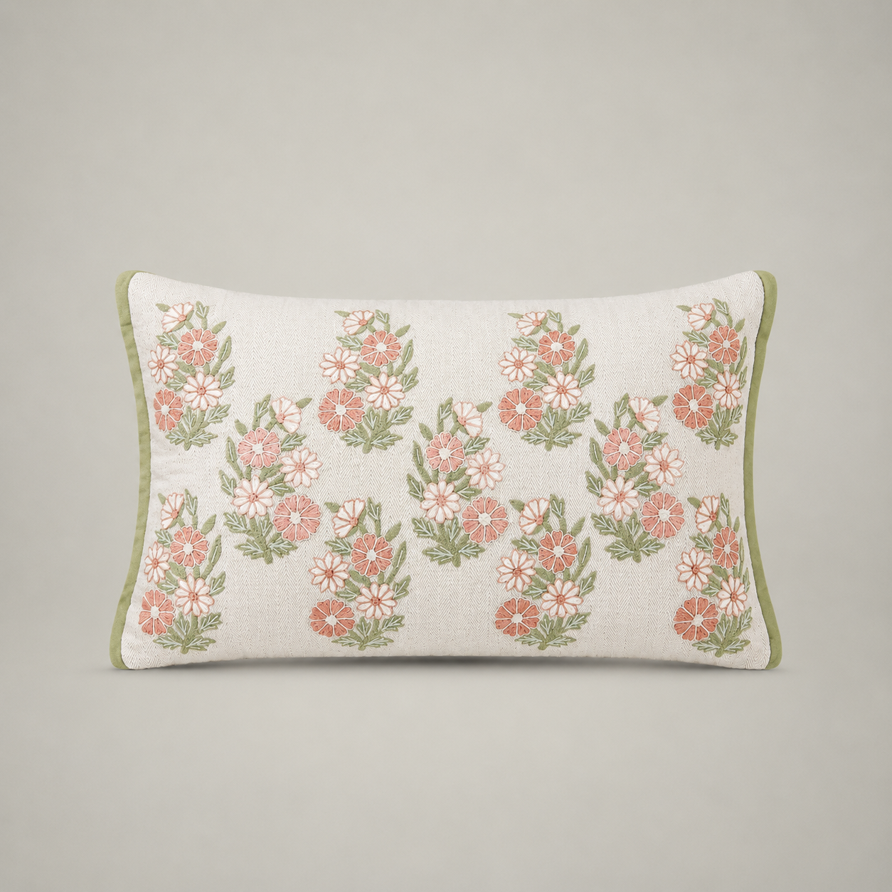 Blush Meadow Floral Cushion