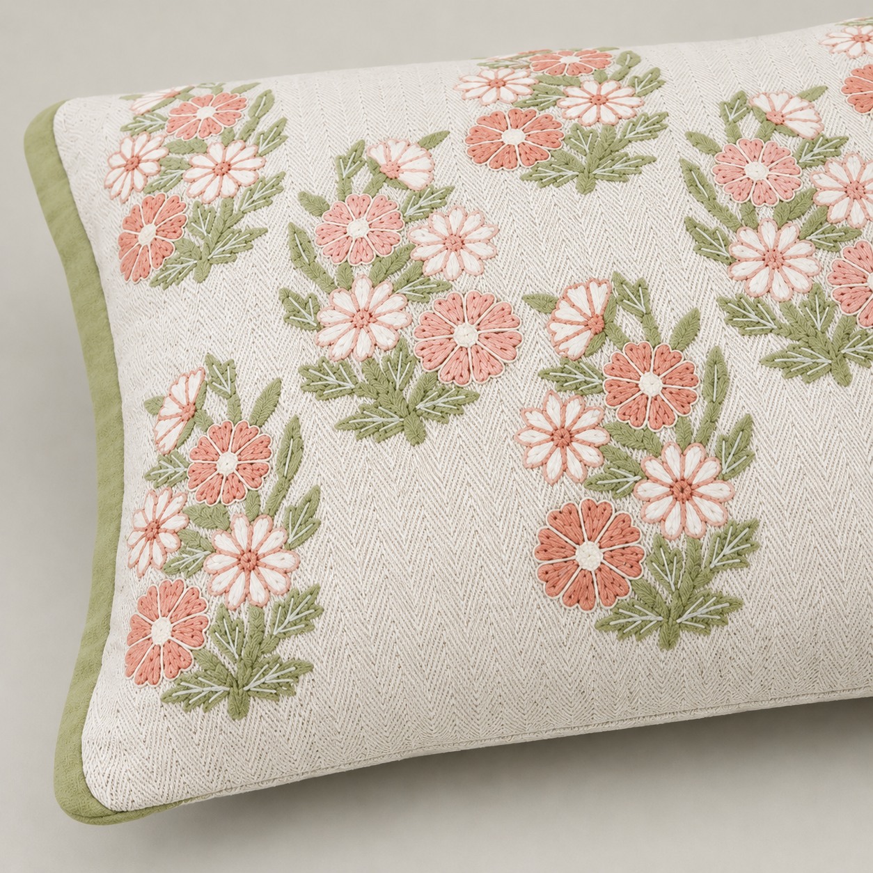 Blush Meadow Floral Cushion