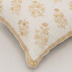 Golden Meadow Floral Cushion