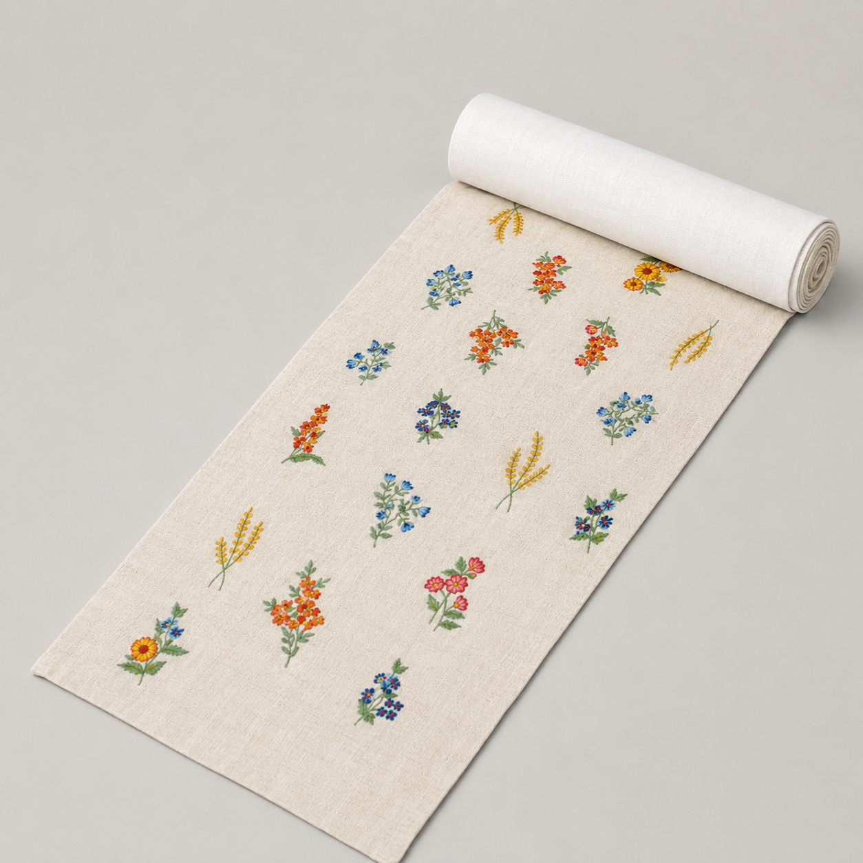 Meadow Sprig Embroidered Runner