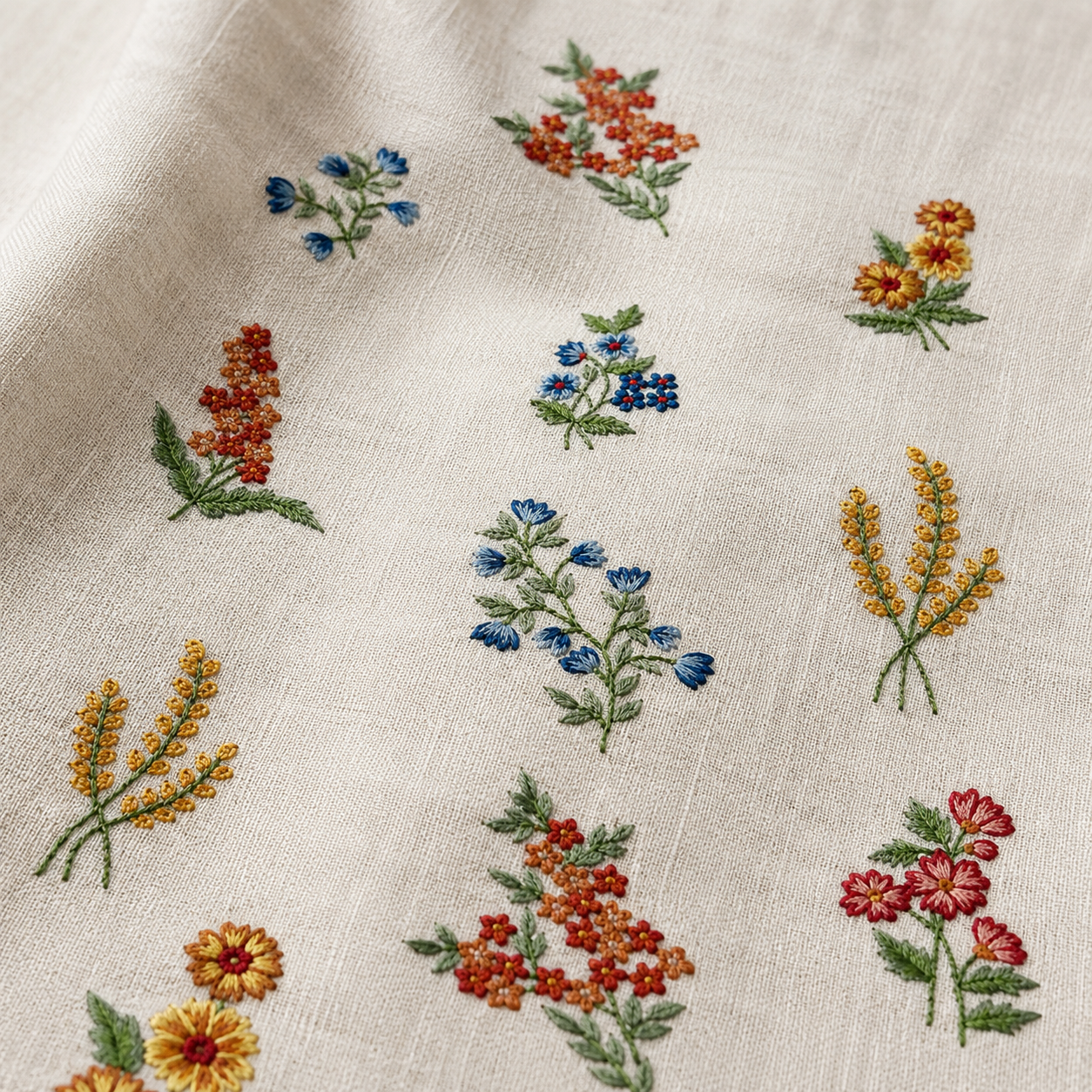 Meadow Sprig Embroidered Runner