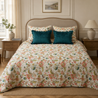 Ivory Garden Floral Quilted Bedding
