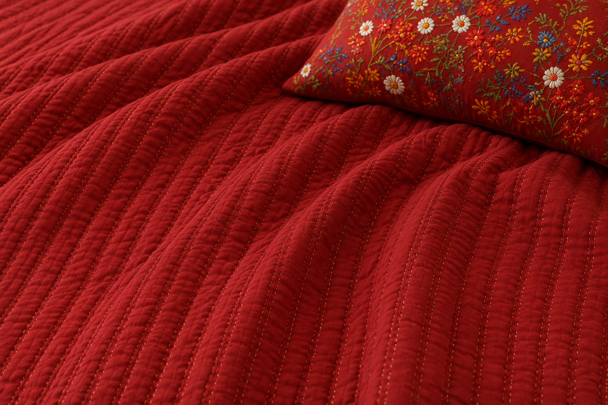 Ruby Heritage Quilted Bedspread