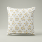 Golden Bloom Pom-Pom Cushion