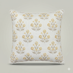 Golden Bloom Pom-Pom Cushion