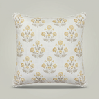 Golden Bloom Pom-Pom Cushion