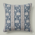 Midnight Floral Stripe Cushion
