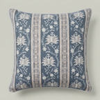 Midnight Floral Stripe Cushion
