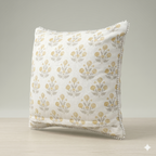 Golden Bloom Pom-Pom Cushion