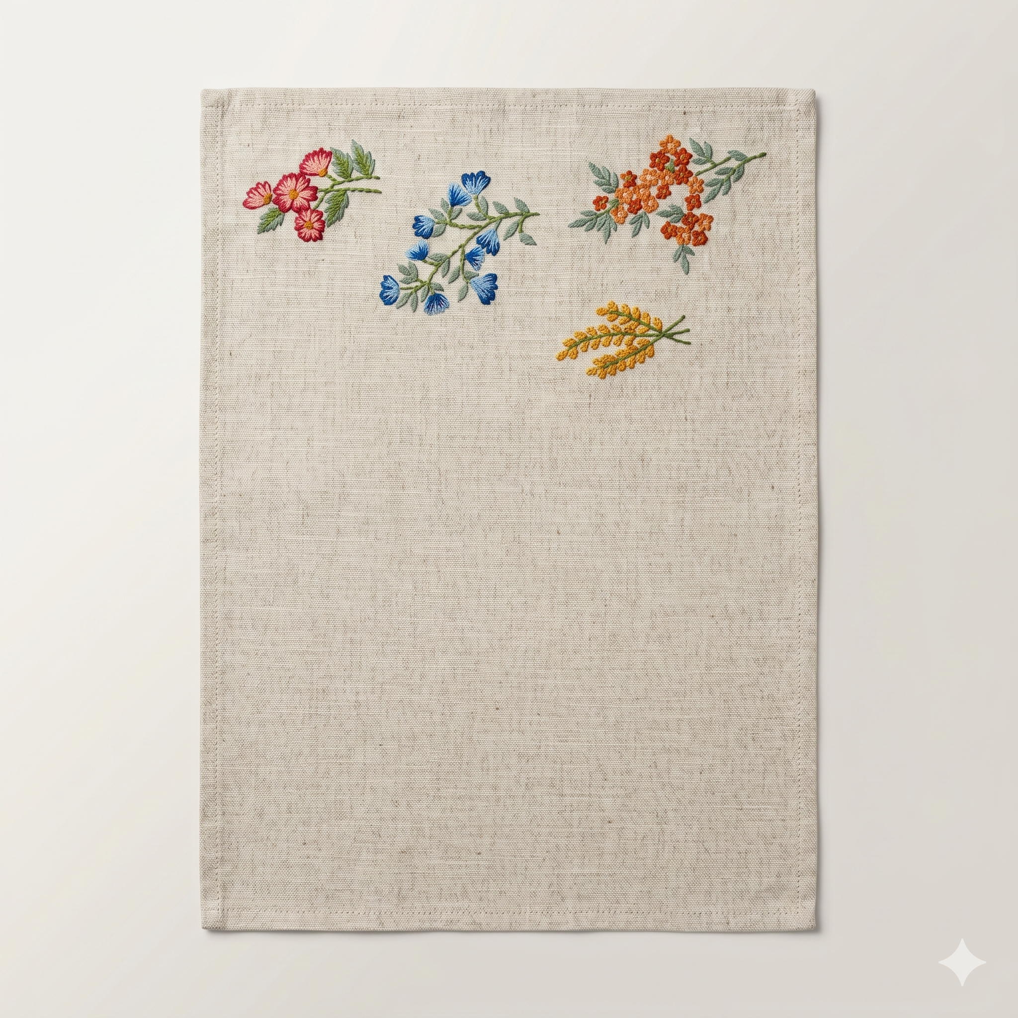 Meadow Sprig Embroidered Placemat & Napkin Set