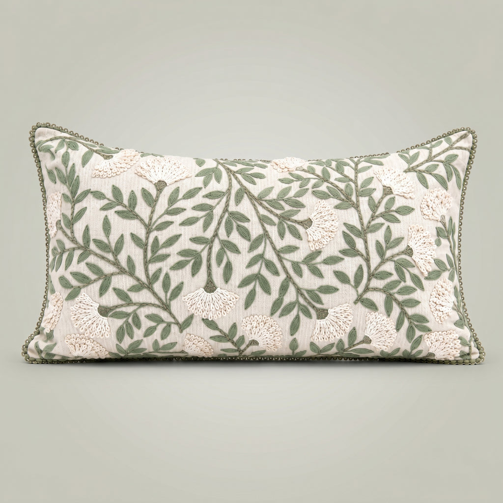 Sage Blossom Vine Cushion