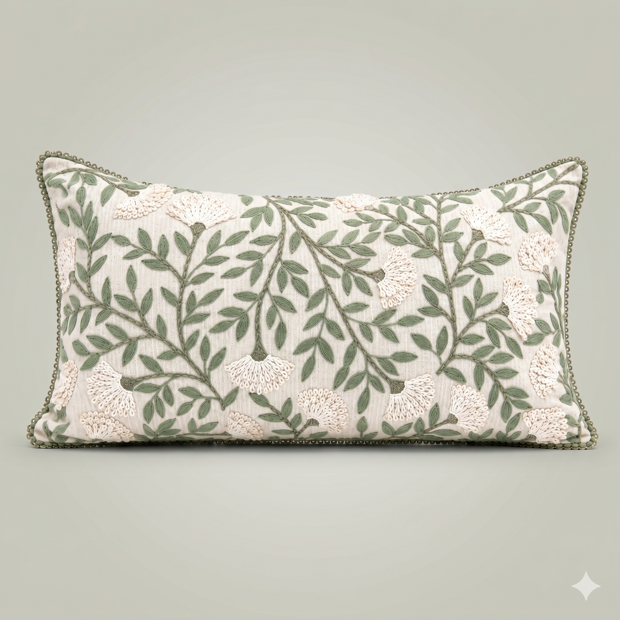 Sage Blossom Vine Cushion