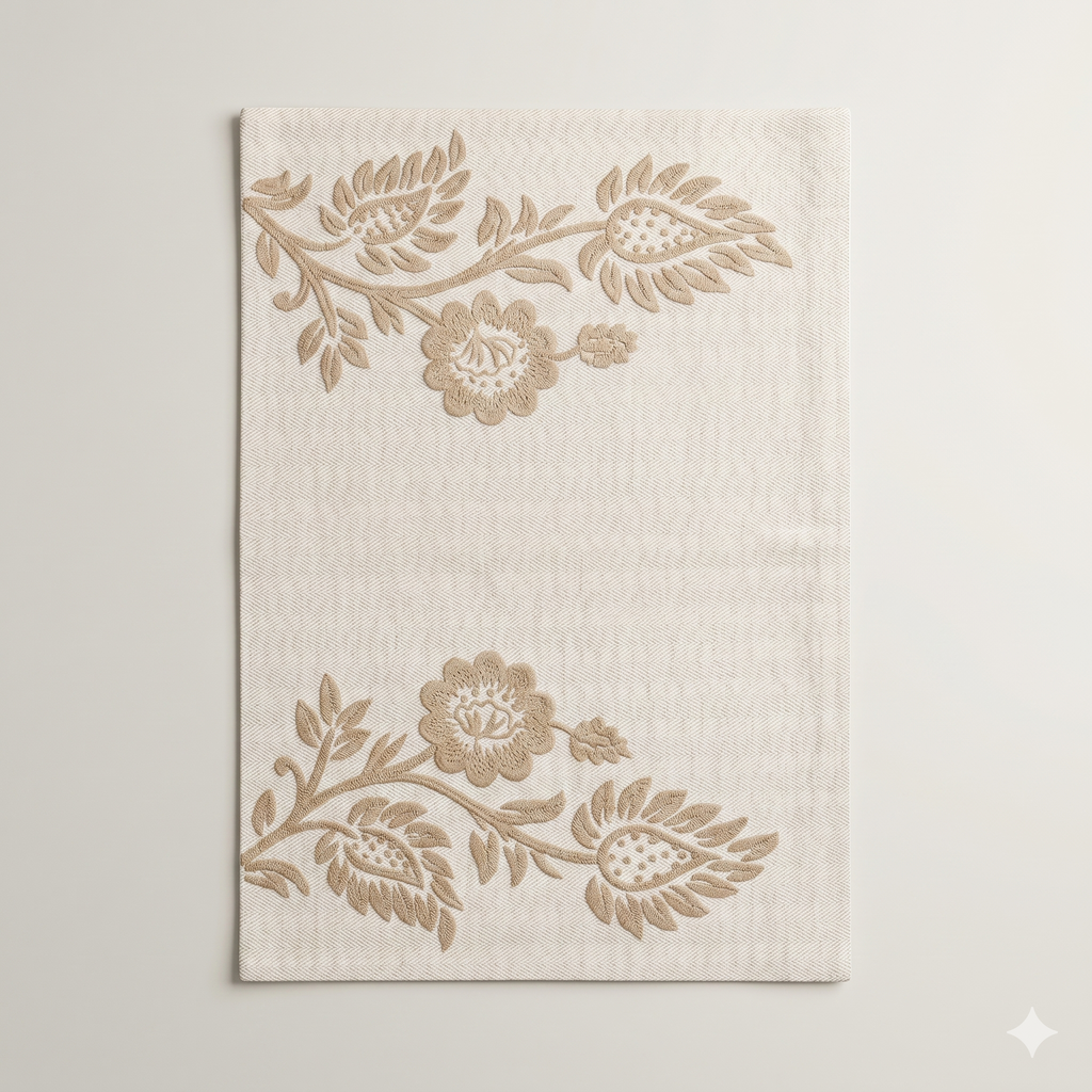 Sand Dune Vine Embroidered Placemat