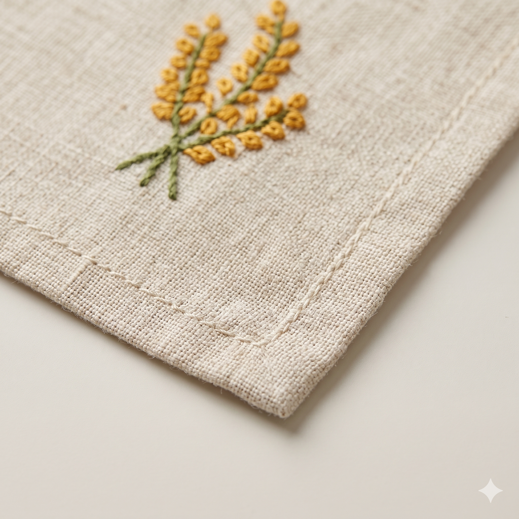 Meadow Sprig Embroidered Placemat & Napkin Set
