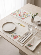 Wildflower Meadow Embroidered Placemat & Napkin