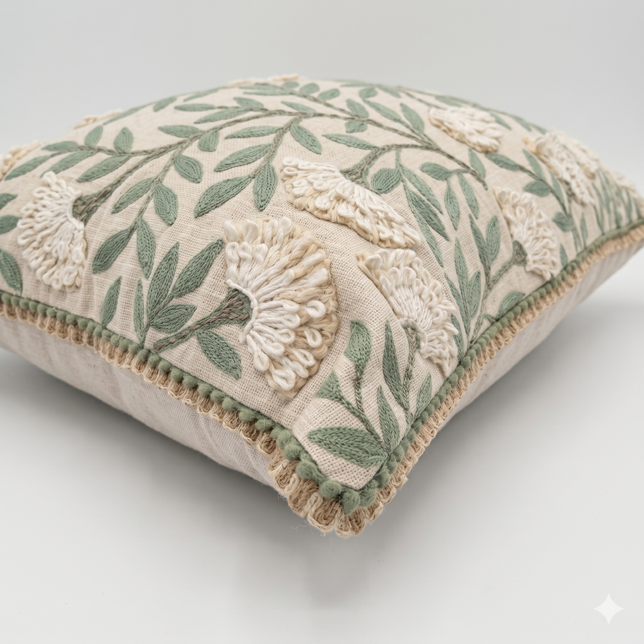 Sage Blossom Vine Cushion