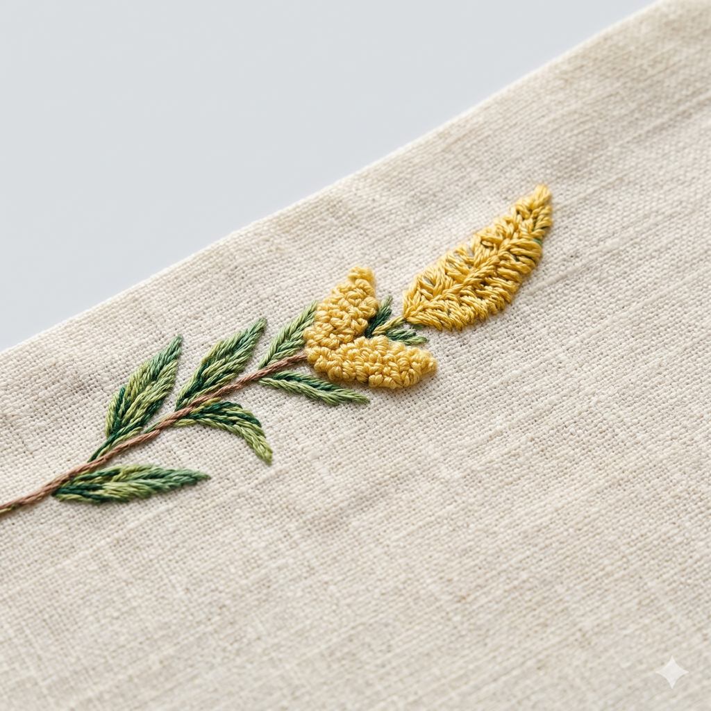 Wildflower Meadow Embroidered Placemat & Napkin