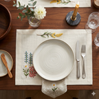 Wildflower Meadow Embroidered Placemat & Napkin