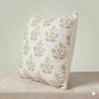 Golden Bloom Pom-Pom Cushion