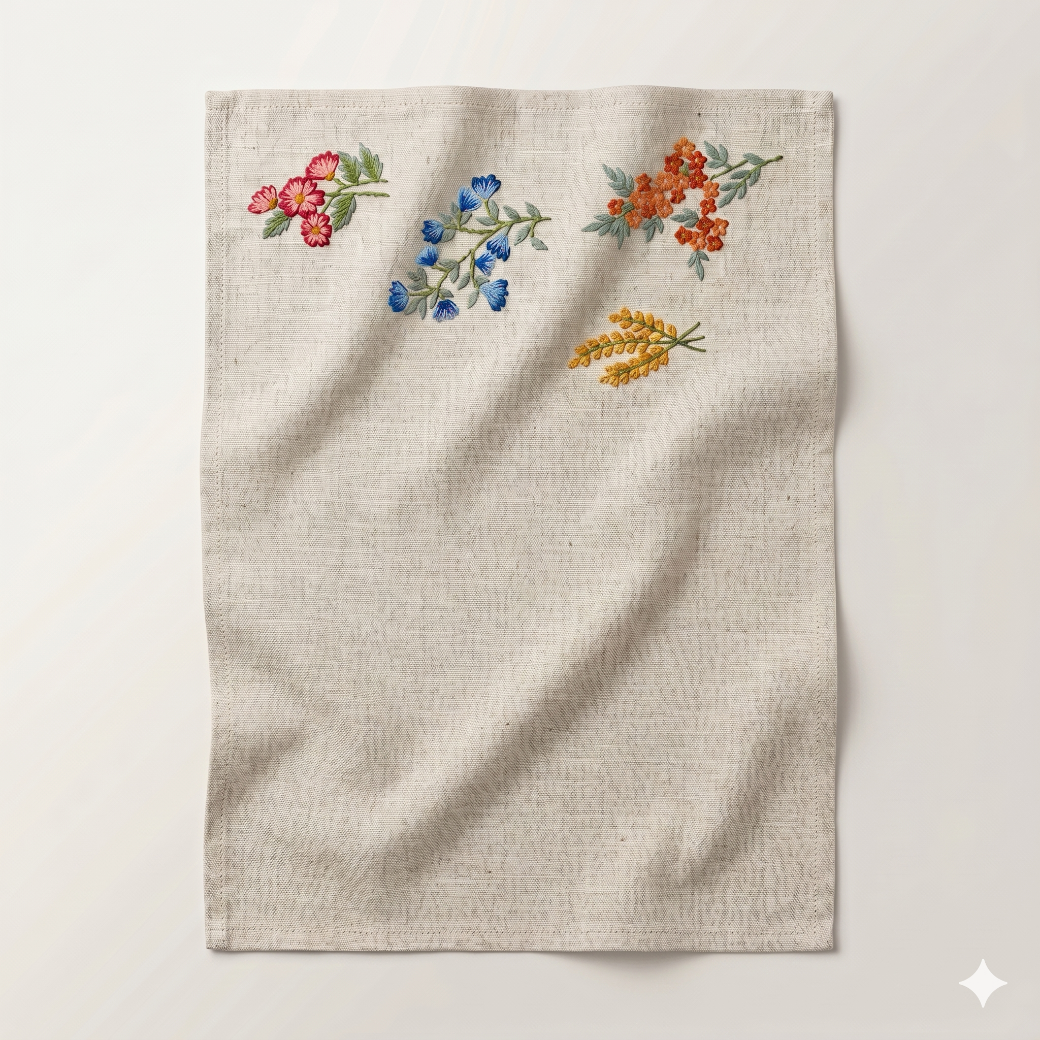 Meadow Sprig Embroidered Placemat & Napkin Set