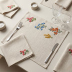 Meadow Spring Embroidered Placemat & Napkin Set