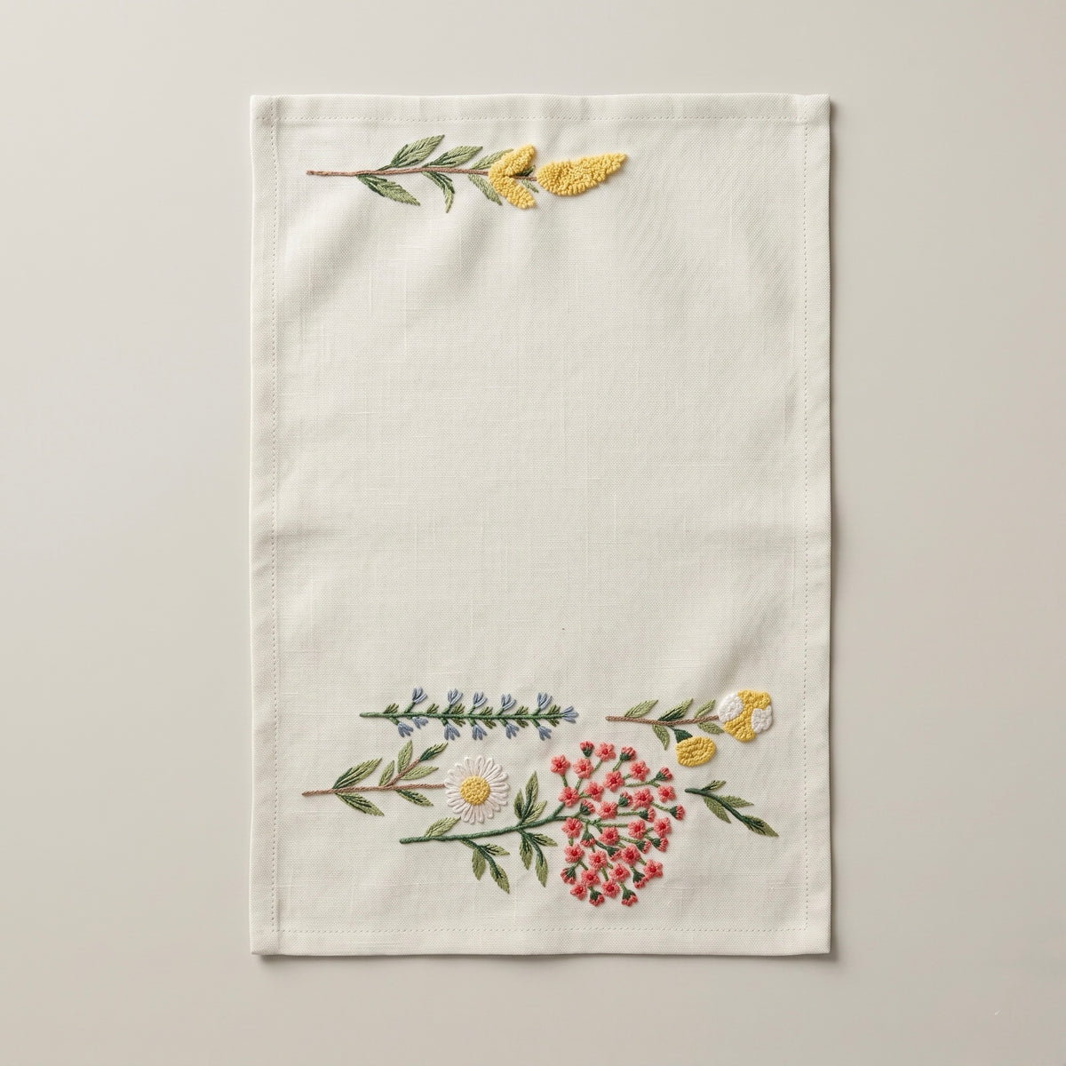 Wildflower Meadow Embroidered Placemat Set