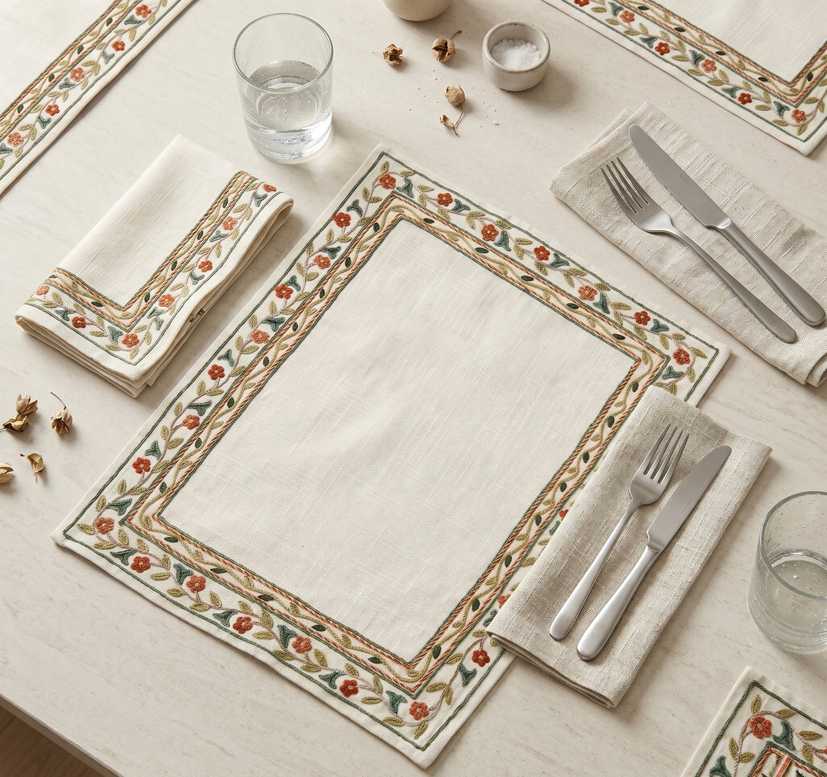 Floral Vine Placemat & Napkin Set