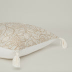 Natural Embroidered Tassel Cushion