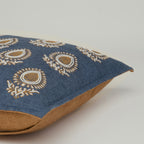 Indigo Paisley Embroidered Cushion