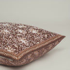 Chocolate Botanical Embroidered Cushion