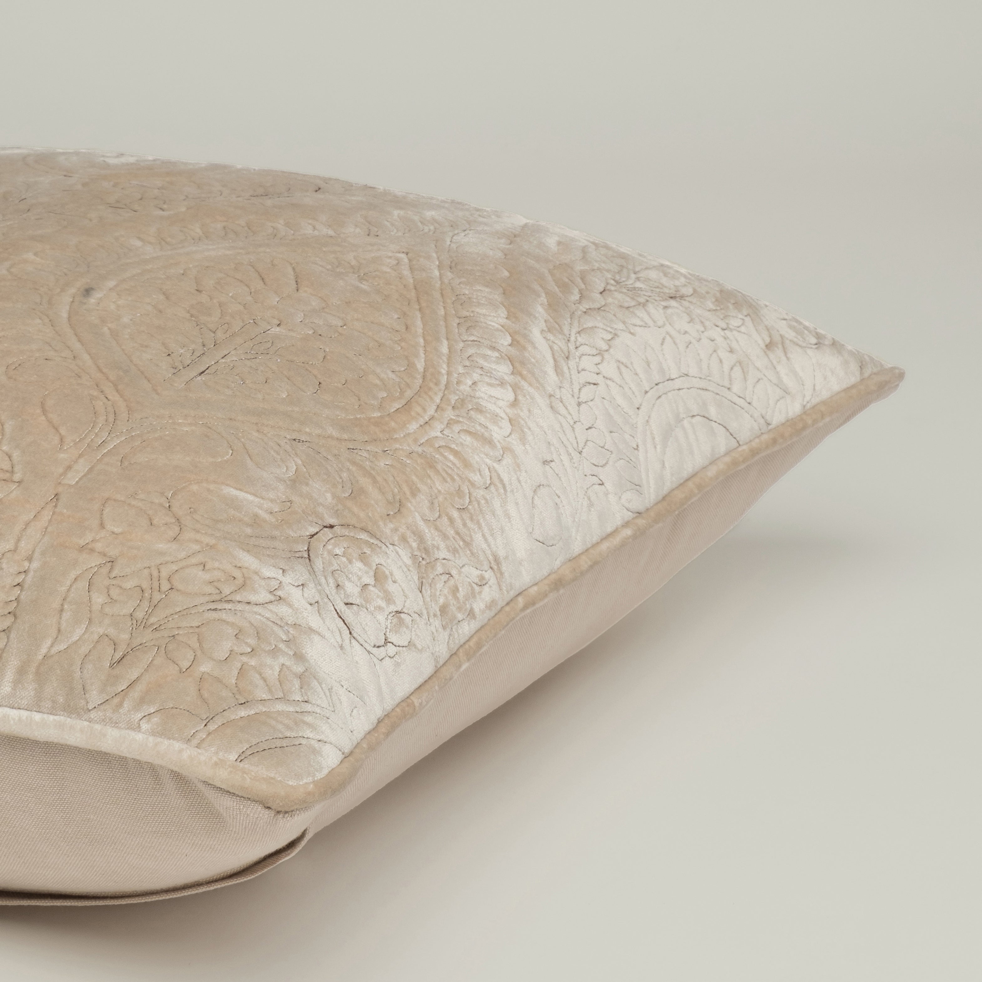 Champagne Velvet Embossed Cushion