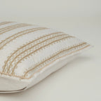 Natural Embroidered Stripe Cushion