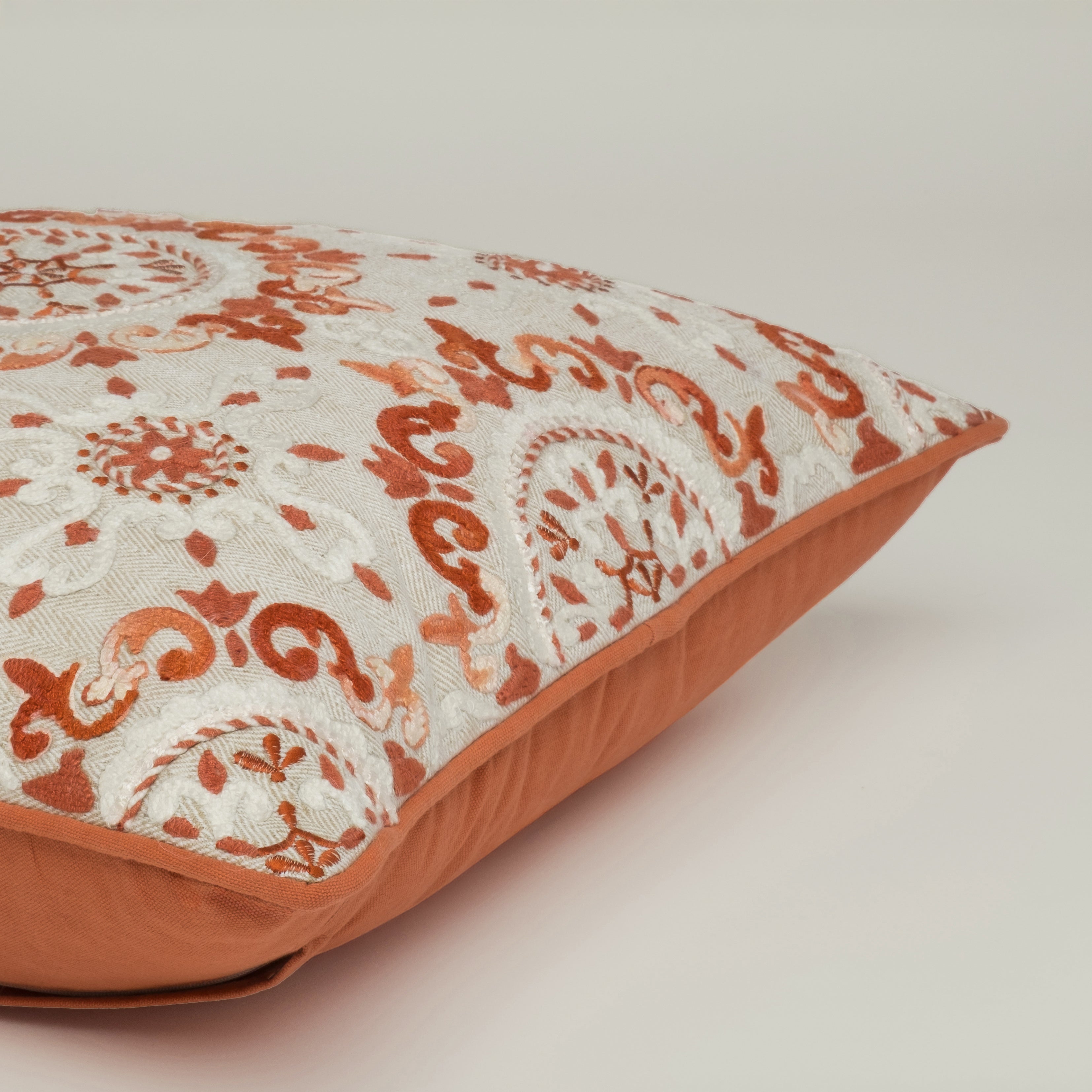 Terracotta Medallion Suzani Cushion