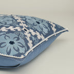 Azure Heritage Embroidered Cushion