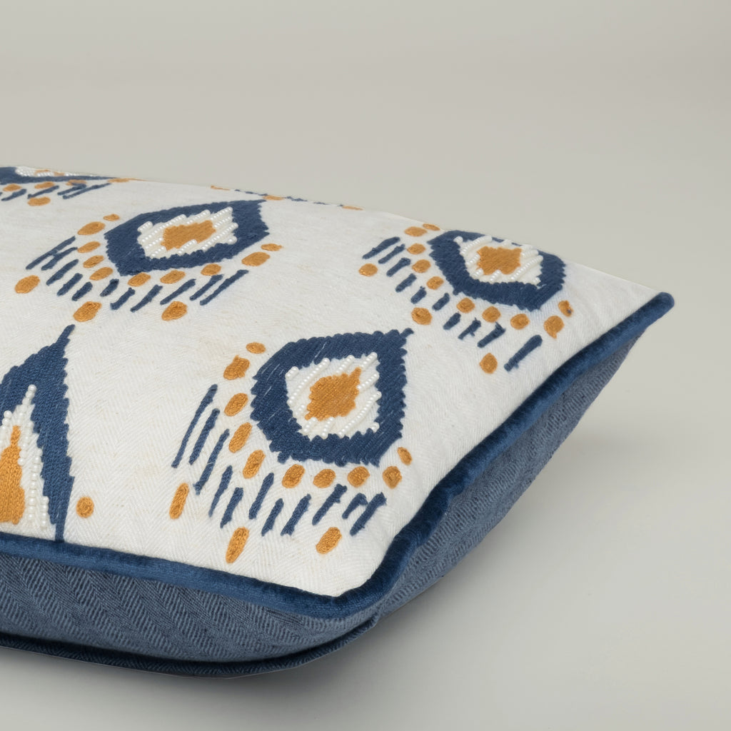 Ikat Jewel Embroidered Cushion