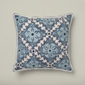 Azure Heritage Embroidered Cushion