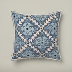 Azure Heritage Embroidered Cushion