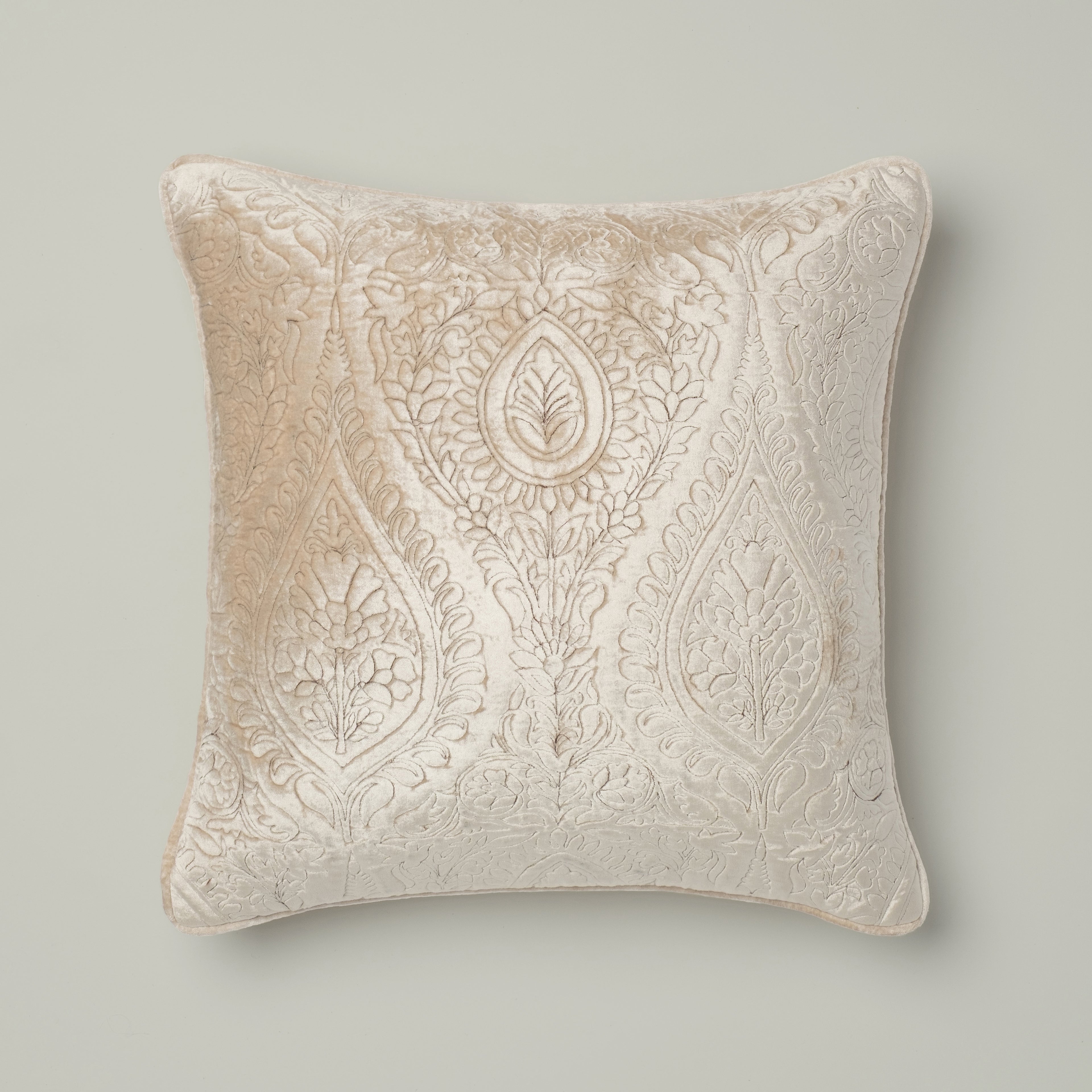 Champagne Velvet Embossed Cushion