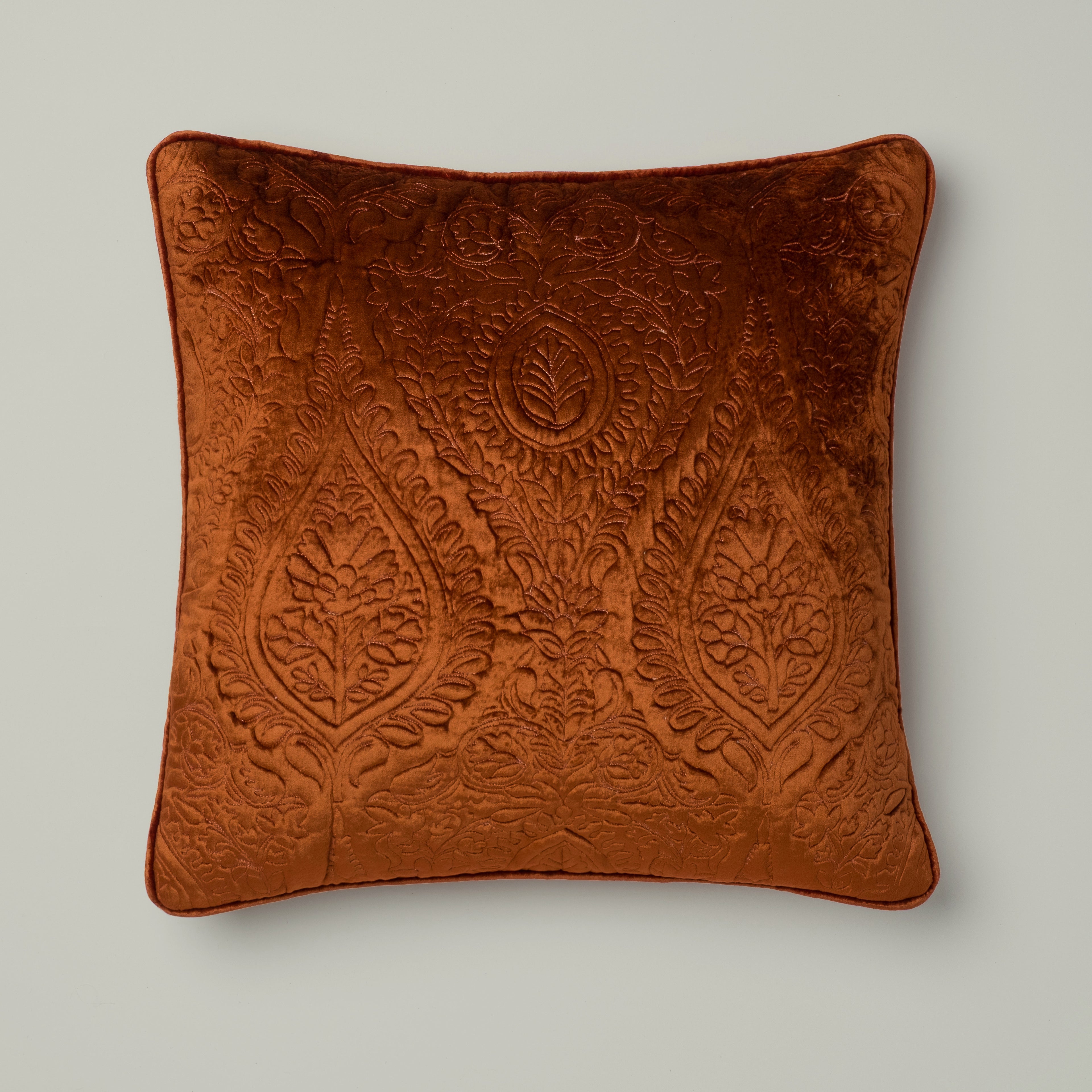 Amber Velvet Embossed Cushion