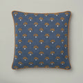 Indigo Bloom Embroidered Cushion