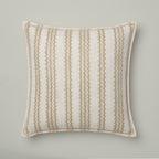 Natural Embroidered Stripe Cushion