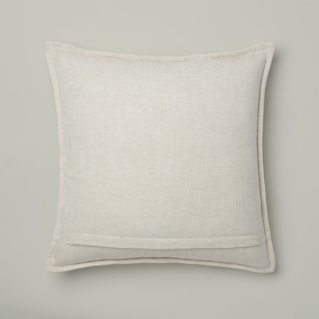 Natural Embroidered Stripe Cushion