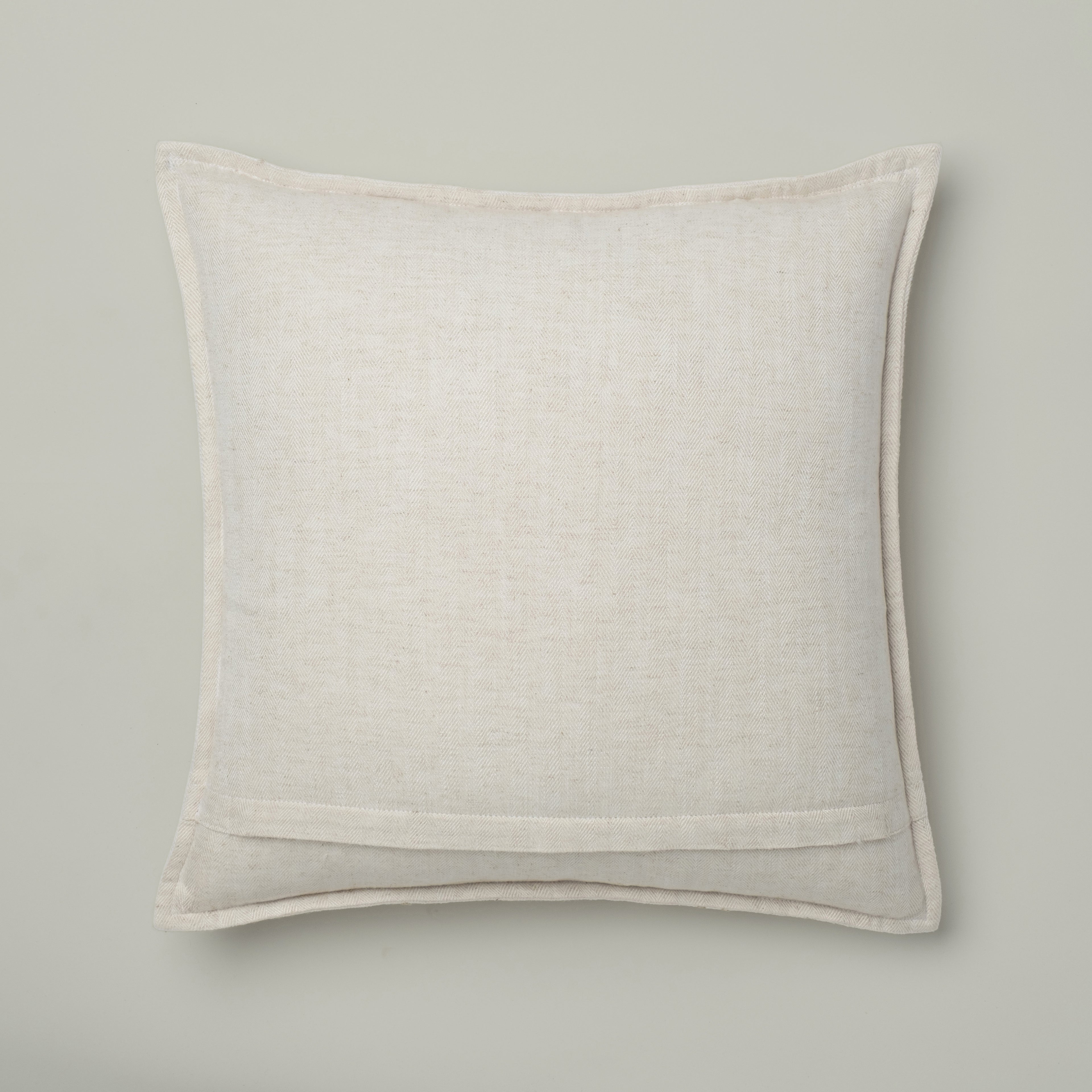 Natural Embroidered Stripe Cushion