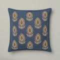 Indigo Paisley Embroidered Cushion