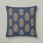 Indigo Paisley Embroidered Cushion