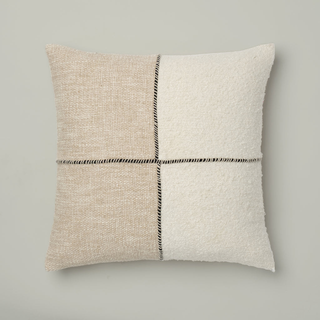 Sandstone & Cream Mixed Media Cushion