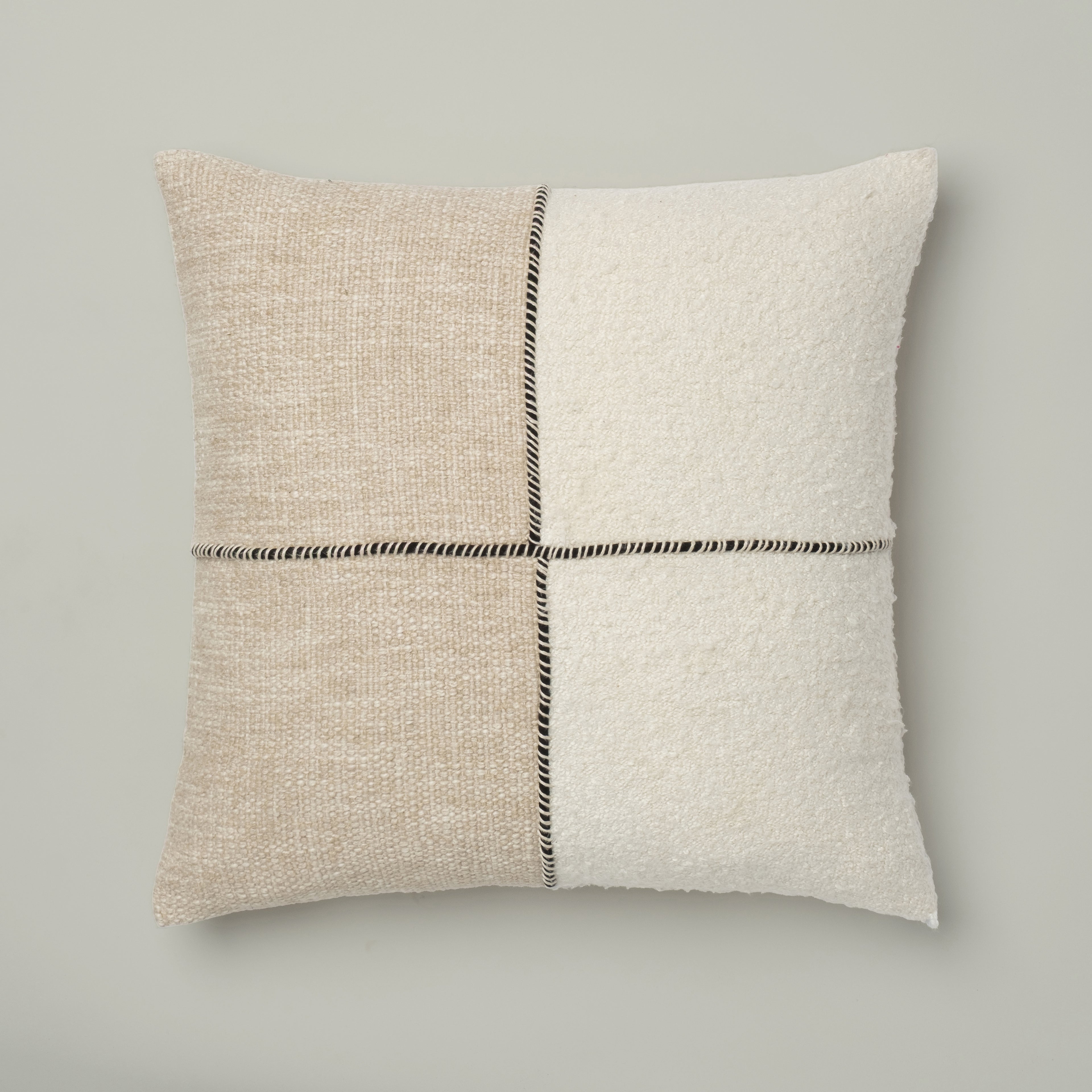 Sandstone & Cream Mixed Media Cushion