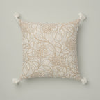 Natural Embroidered Tassel Cushion